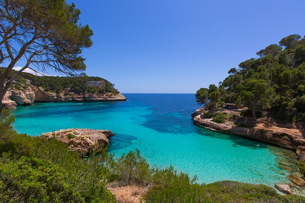 Cala Mitjana y Mitjaneta in Menorca Ciutadella at Balearic