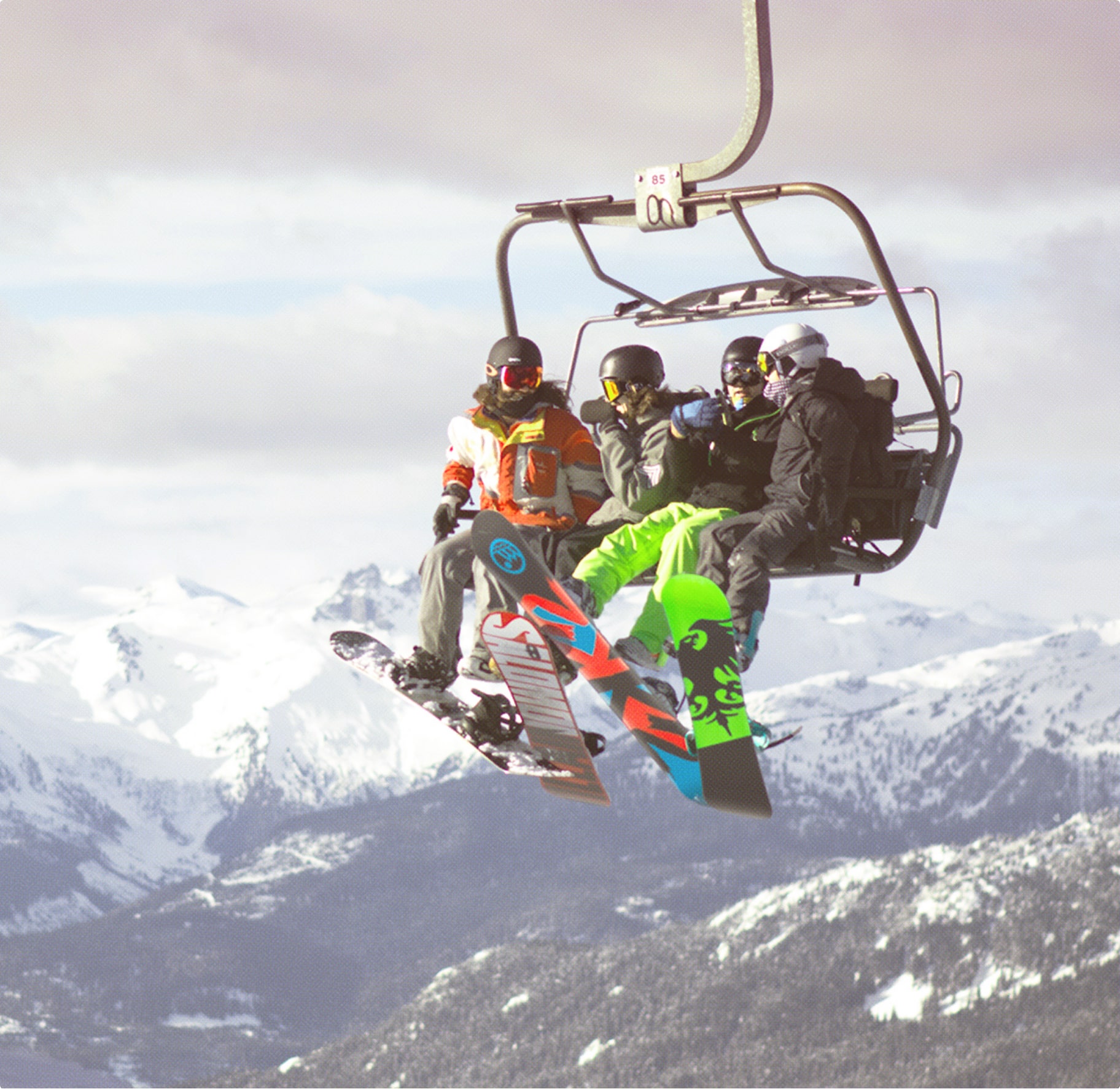 Ski Lift with People