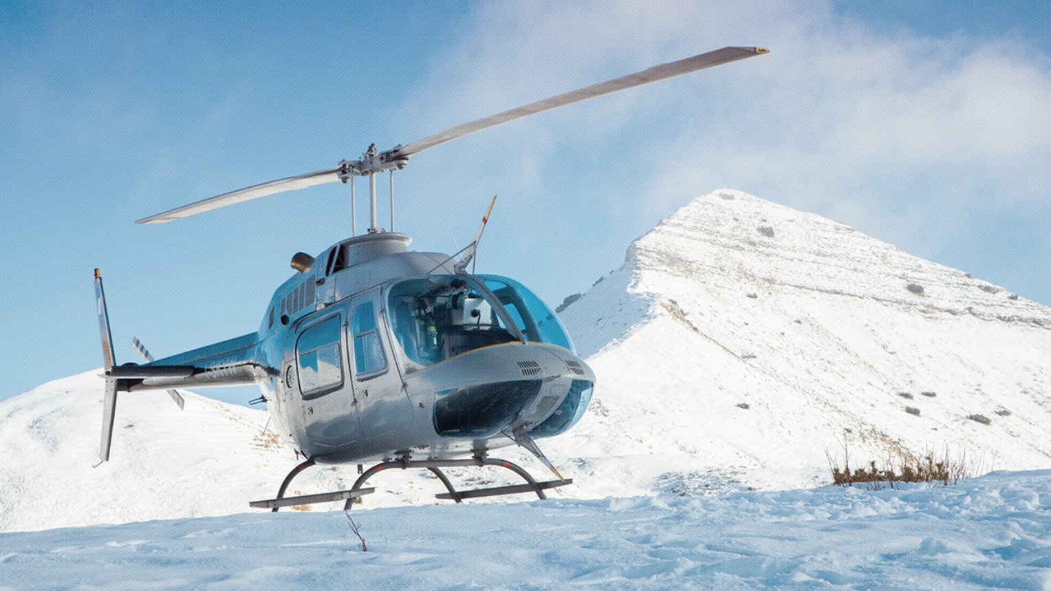 Helicopter over Snow