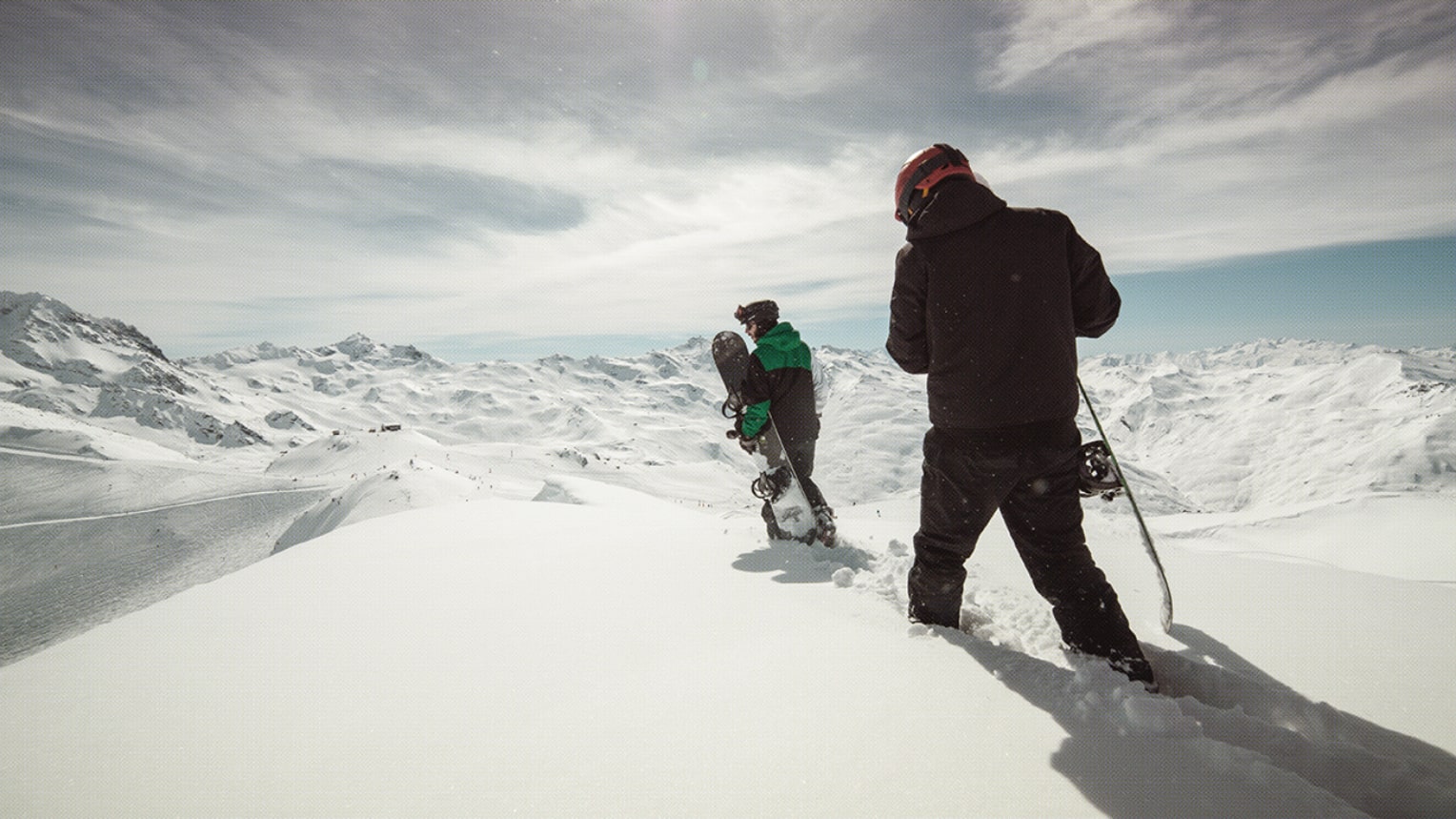 Snowboarders on Snowy Hill
