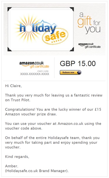 Amazon Voucher win November