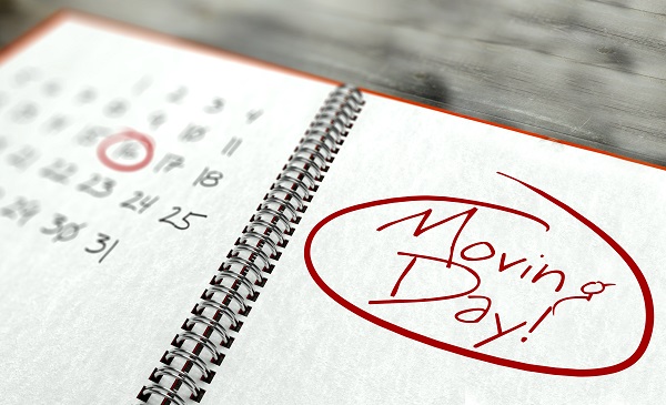 Moving important day, calendar concept