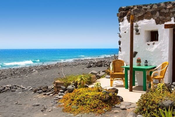 House on beach in Lanzarote, Canary Islands