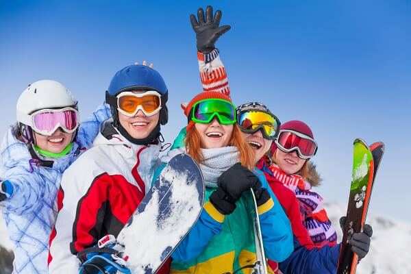 group, ski, snowboard, holiday, snow, slope, goggles, winter, winter sports