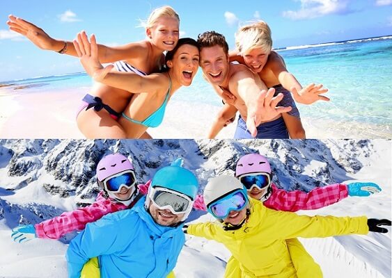 Stock-Picture-Ski-Family-Winter-Sun-Family